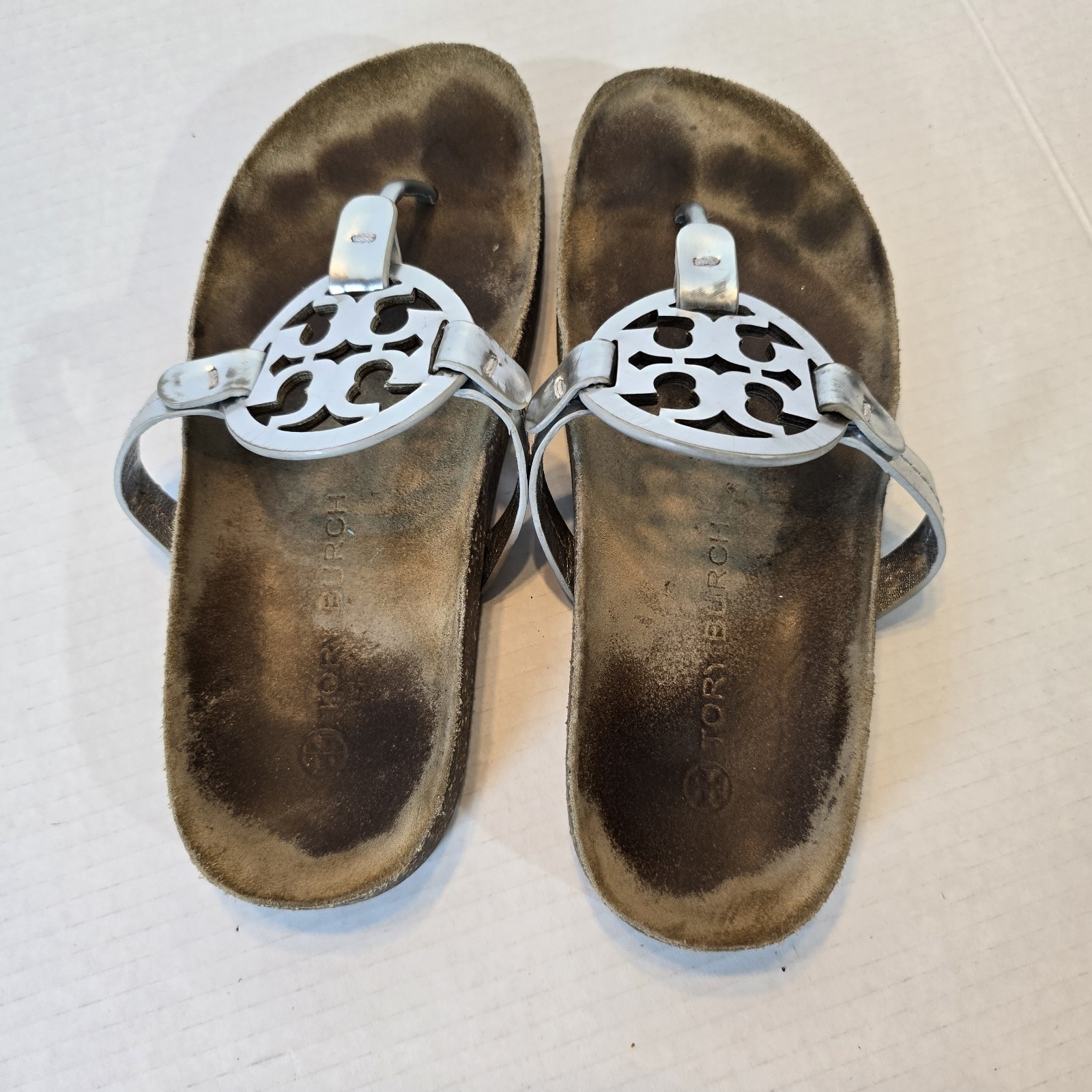 TORY BURCH MILLER CLOUD SANDAL PERFECT SILVER/ NATURAL WOMEN'S SIZE 7 $228 thumbnail 2