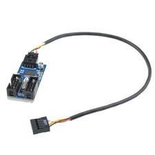 9pin USB Header Male 1 to 2 Female Extension Splitter Cable 9P Connector Adapter