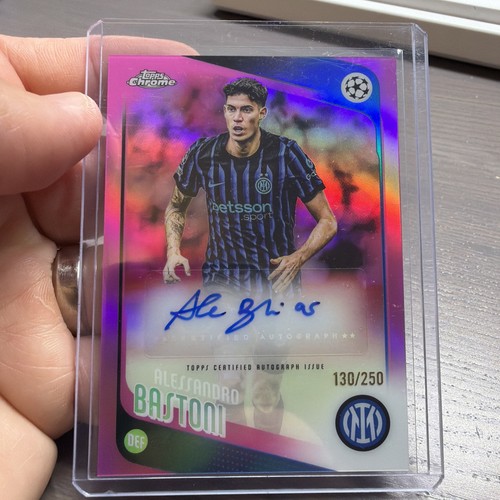 2025-26 Topps Chrome UCC UEFA Alessandro Bastoni Pink Refractor Auto #/250