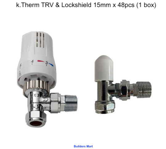 Thermostatic Radiator Valve 15mm x 1/2""Twin Pack TRV & Lockshield Style Angled - Image 10