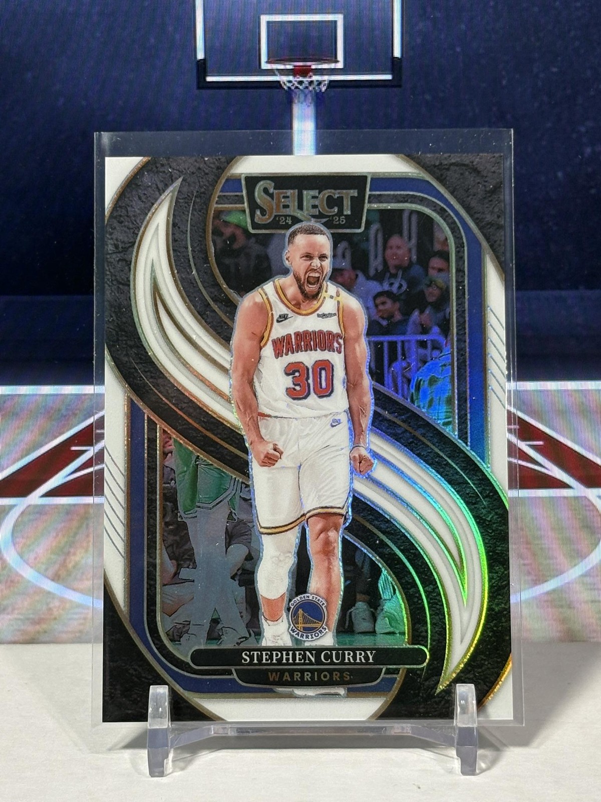 2024-25 Panini Select White Prizm #143 Stephen Curry #/149 Warriors SP JA