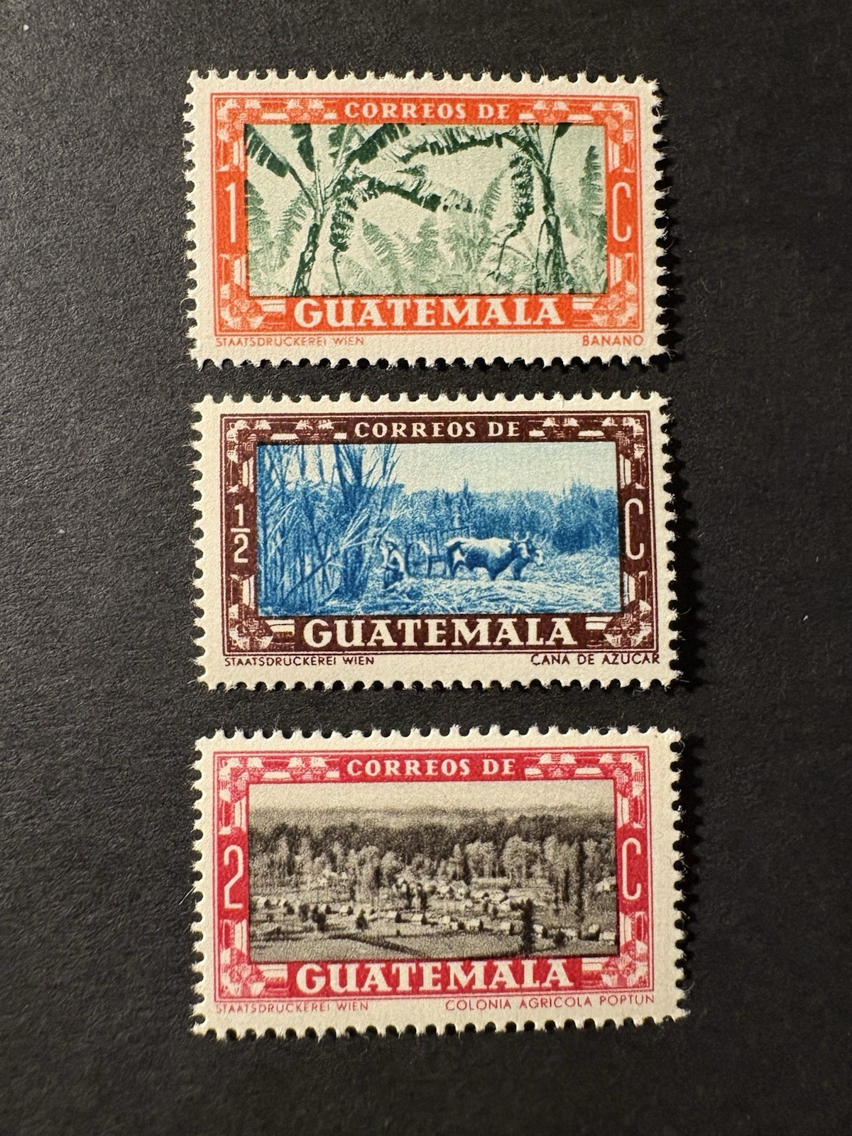Scott #332 #347 Guatemala Banna Trees Farming Agricultural Colony MNH