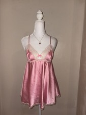 Vintage Victoria's Secret Pink Satin Babydoll