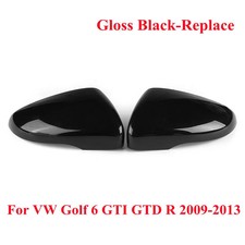 Spiegelkappen Spiegel Gehäuse Glanz Schwarz Links Rechts Für VW Golf MK6 10-13
