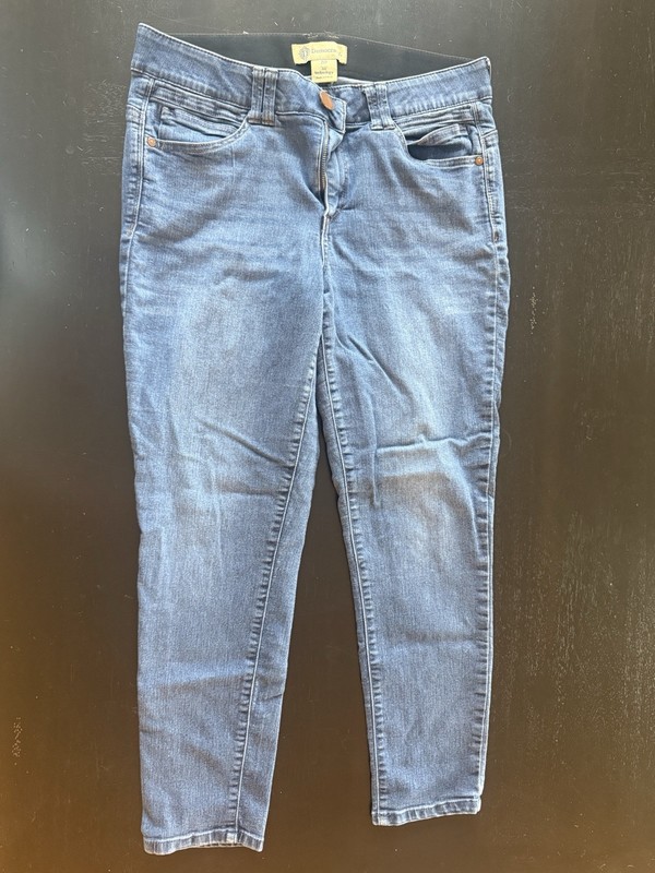Democracy Jeans Womens 10 Blue AB Technology Skinny Ankle Dark Wash Denim