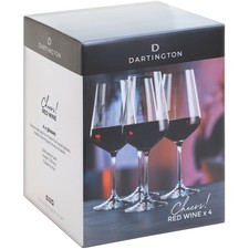 Dartington CHEERS! Red Wine Glasses Set of 4 Lead Free Crystal Gift Boxed