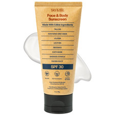Natural Mineral Sunscreen SPF 30 3 Oz: Natural Tallow  Zinc Oxide, Reef Safe, W