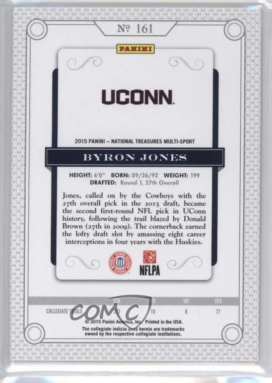 2015 National Treasures College Rookies Century Gold /10 Byron Jones Rookie RC - Image 2 of 2