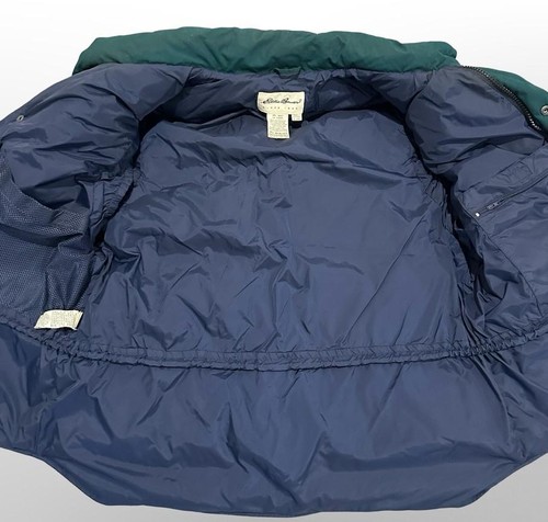 Eddie Bauer Down Vest Mens Large Green Puffer Goose Down Insulated Outdoor 90s - Picture 3 of 9