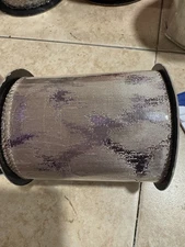 D. Stevens Luxury Ribbon Purple Cream Silver Abstract Design  4” X 10 Yds