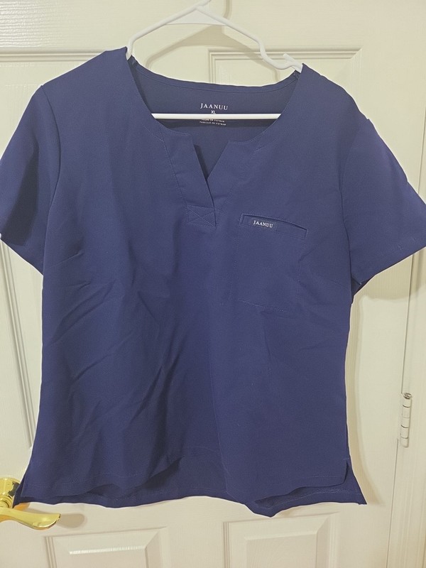 Jaanuu V Neck 1 Pocket Scrub Top Women’s XL Navy Blue J96173