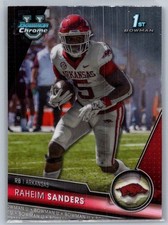 Raheim Sanders 24 2023 Bowman University Chrome Arkansas Razorbacks Card