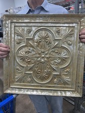 Gold Metal Ceiling Tiles Ornate Floral Design...