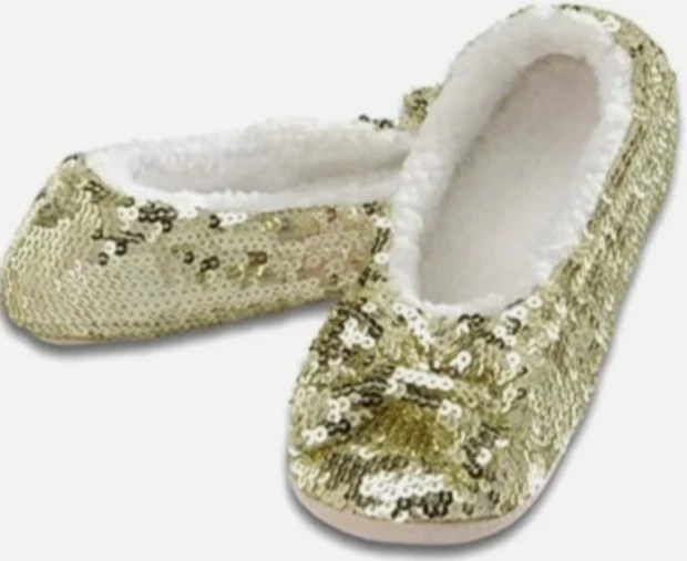 Snoozies Zapatillas Mujer Bailarina Arco Bling Lentejuelas Sin Cordones Dormitorio Casa Zapatos Foto 3 de 4