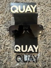 Quay Australia High Key Polarized Sunglasses Black Smoke - New