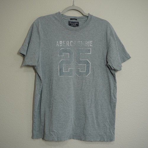 Abercrombie & Fitch, Vintage Abercrombie & Fitch Men Large Grey Graphic T-Shirt Muscle Fit Distressed