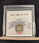 1920   Coin Mart Graded Canadian,  ¢5 Cent **VG-8**