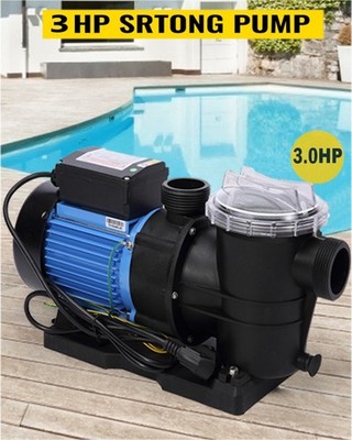3.0HP Swimming Pool Pump 220-240V Motor Strainer With Cord In/Above Ground Pools