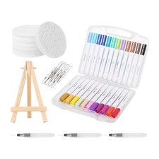 Magic Puff Painting Kit - 3D Texture DIY Art Set with 10 Foam Papers, 24 Markers