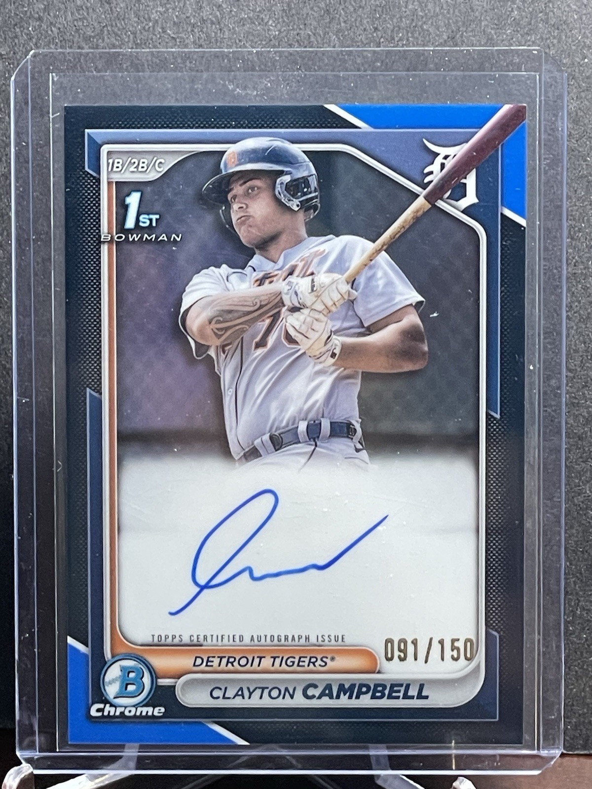 2024 Bowman Chrome #BCP-CCA Clayton Campbell 1st Bowman Blue Refractor Auto /150