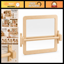 Montessori Baby Pull Up Bar  Small Mirror for Infants 6-18 Months, 19.7"x15.8
