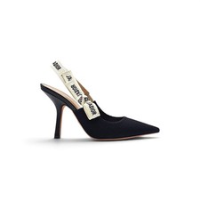 Christian Dior J'Adior Slingback Pumps in Black Technical Fabric EU 37 US 7