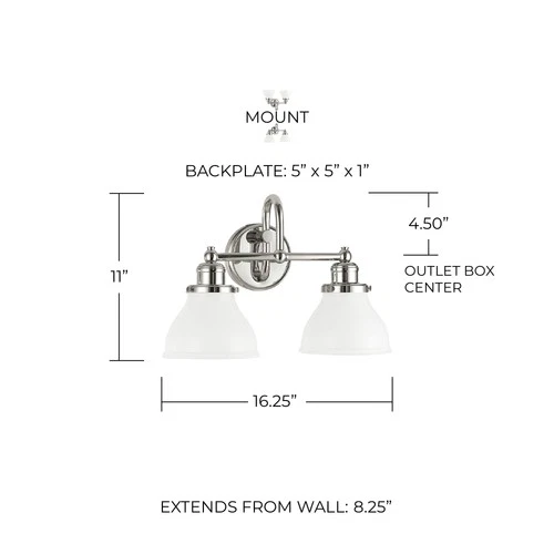 Capital Lighting 8302-128 Baxter 2 Light 16"W Bathroom Vanity - Picture 3 of 9