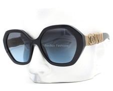 Chanel ch5475Q 1462/S2 Sunglasses Polished Blue Brown Leather Temples with Case