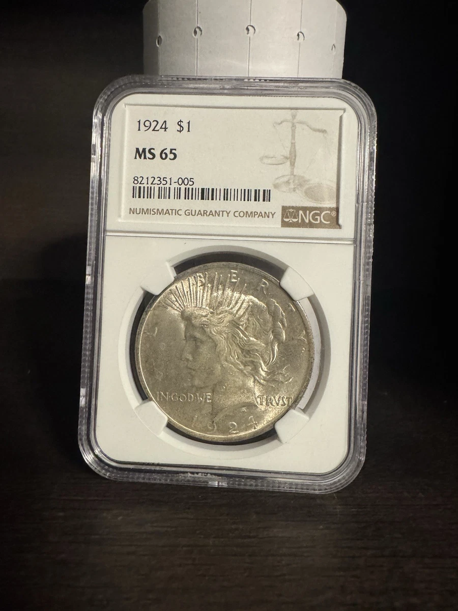 Uncirculated Silver 1924 Year Peace Dollars (1921-1935) for sale