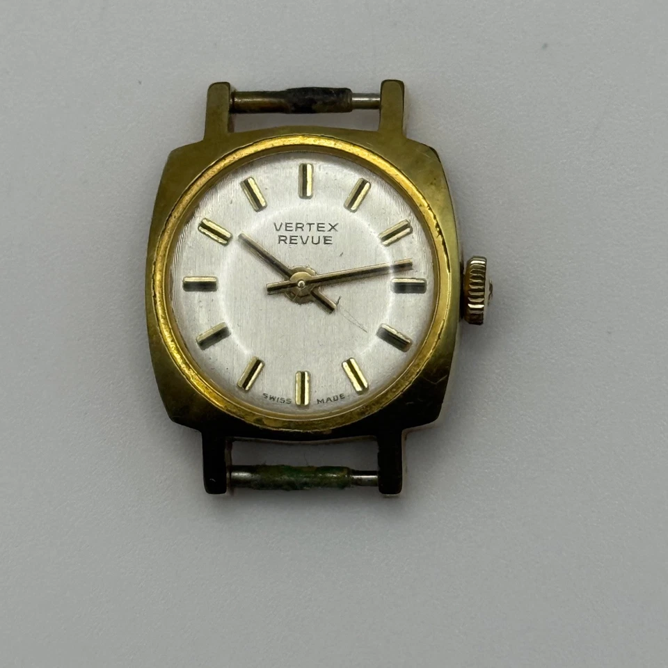 Vintage Vertex Revue Watch Swiss Made Ladies Gold Plated Mechanical Working 19mm - Image 3 of 4