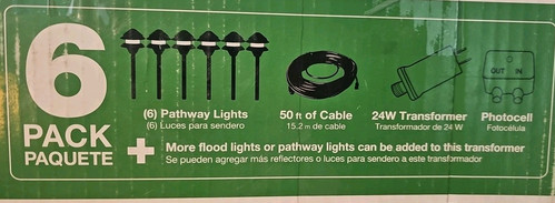 6 PACK LED Lights+Transformer+50' Cable~Low Voltage Black Integrated HD33678BK - Picture 4 of 5