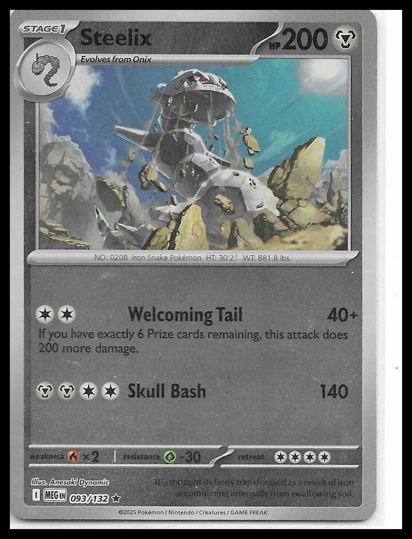 Steelix 93/132 Pokemon Mega Evolution Holo NM Pokémon TCG Card