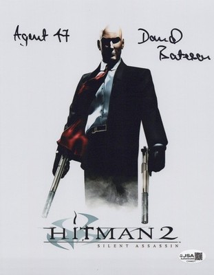 David Bateson Signed 8x10 Hitman 2: Silent Assassin Agent 47 Autograph JSA COA