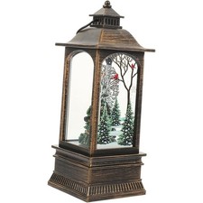 Christmas Snow Globe Lantern Lighted Decor Ornament Portable Christmas Lamp New