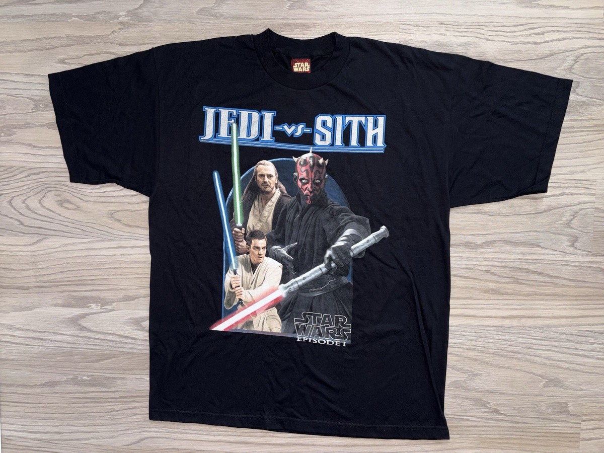Vintage Star Wars Episode I Jedi Vs Sith Mens T-Shirt 2XL Darth 