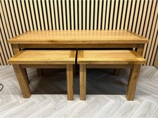 Oakcroft Long Nest of 3 Tables – Rustic Nesting Side Tables – Easy Assembly