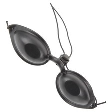 1 Pair Reusable Black PVC Tanning Goggles No Lines Eye Protection for Beauty Use