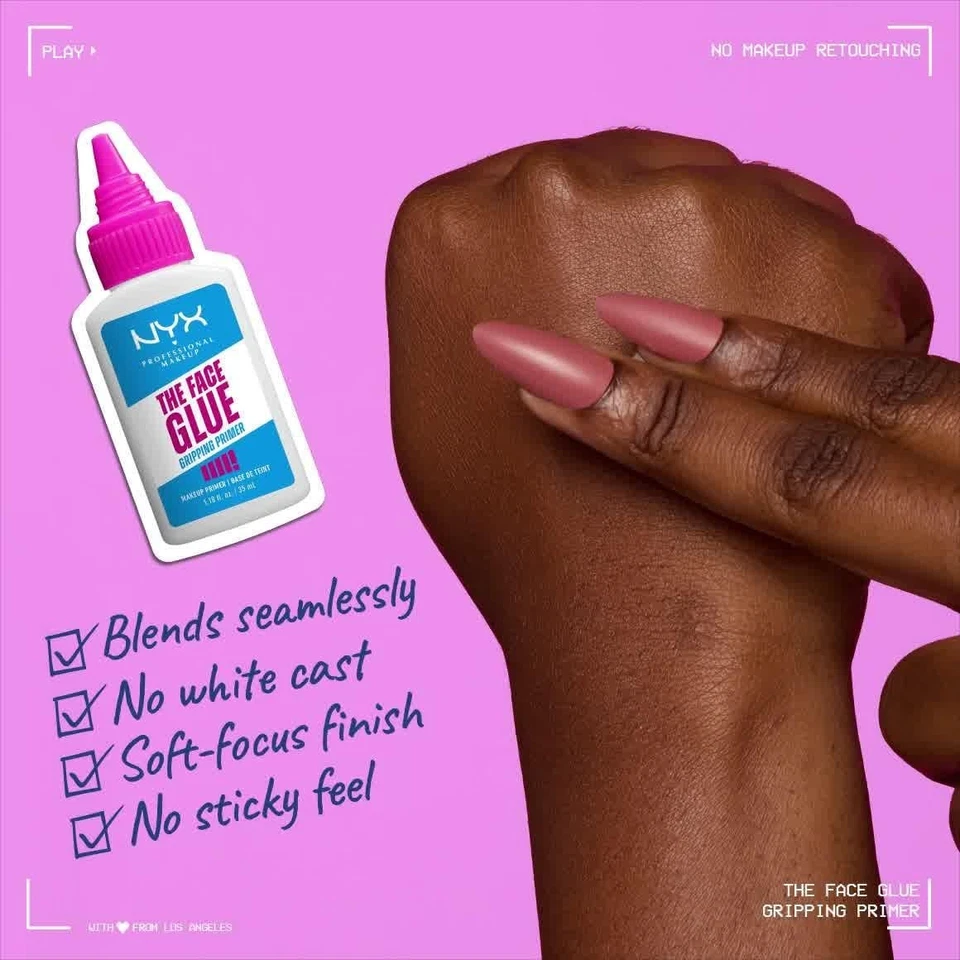 the Face Glue Gripping Primer, Hydrating Makeup Primer with up to 24HR Wear, Veg - Image 3 of 4