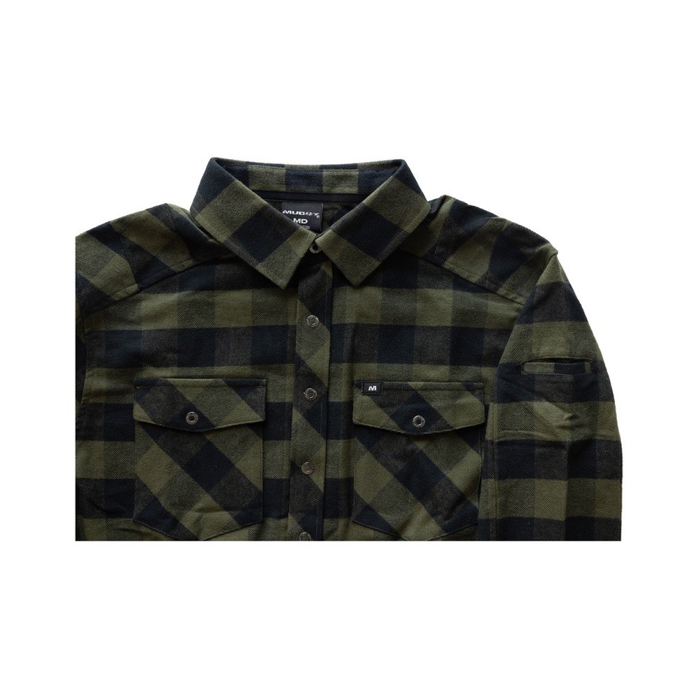 MUDDY WOODSMAN HEAVYWEIGHT MENS FLANNEL &ndash; OLIVE/BLACK NWT 2XL