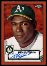 2021 Topps Chrome Platinum MIGUEL TEJADA ORANGE REFRACTOR AUTO 6/25 ATHLETICS