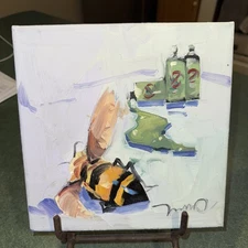 JOSE TRUJILLO Oil Painting IMPRESSIONISM Collectible ORIGINAL Bees Poisoned