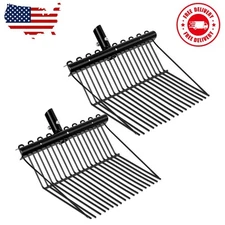2 Pcs Metal Fork Head Manure Pitch Fork Replacement Head Horse Rake Bulk ...