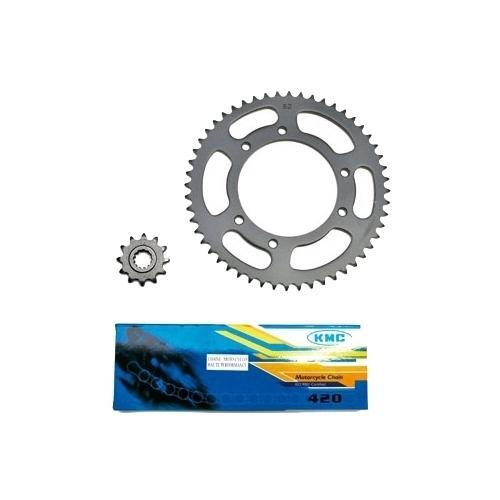 Kit chaîne 420 Peugeot XP6 résout le jeu de transmission couronne 52 dents alésage 105mm