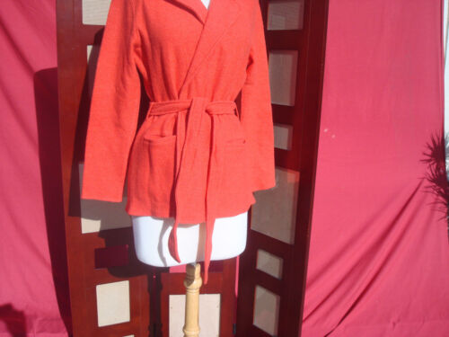 New Anthropologie Sparrow Orange 100%Wool Women Open Front Blazer Cardigan Sz M - Picture 4 of 11