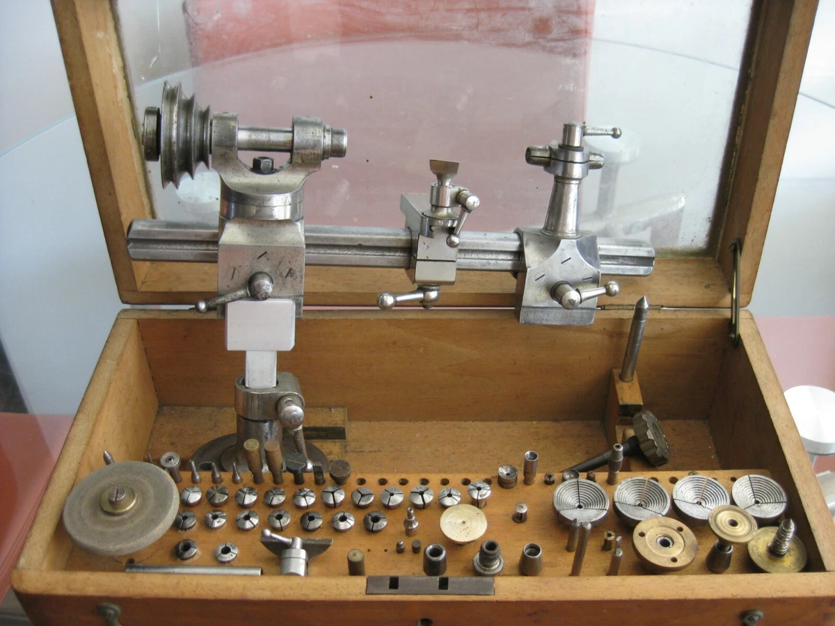 Vintage Lorch Schmit 6mm Watchmaker s Lathe set collets box