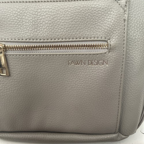 Fawn Design Vegan Leather The Mini Small Diaper Bag Backpack Gray - Picture 2 of 8