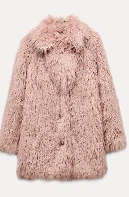 ZARA ZW COLLECTION FAUX FUR COAT PINK FW24/25 SIZES M REF ZARA ZW COLLECTION FAUX FUR COAT PINK FW24/25 SIZES M REF