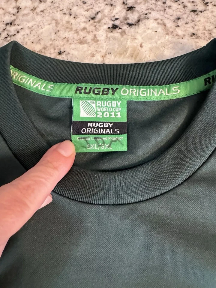 Южная Африка регби чемпионата мира 2011 рубашка мужской зеленый короткий рукав размер 2XL 3XL - Изображение 4 из 4