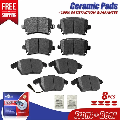 Front & Rear Ceramic Brake Pads Set For 2005 - 2010 Volkswagen Jetta