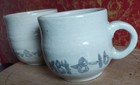 Vintage Studio Art Pottery 1984 Handmade Japanese Mother Father Small Tea Cups  — photo 8